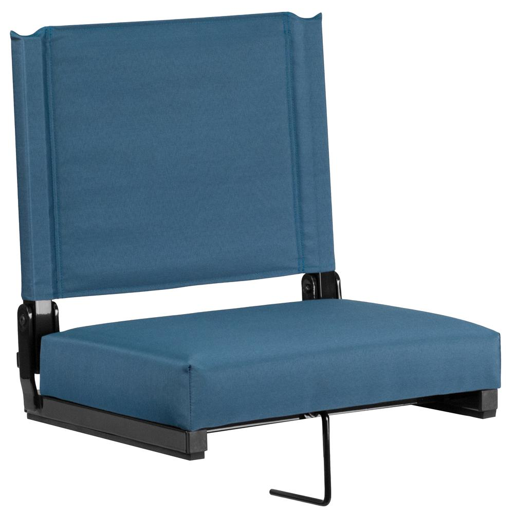 Grandstand Comfort Seats by Flash with 500 LB. Weight Capacity Lightweight Aluminum Frame and Ultra-Padded Seat in Teal