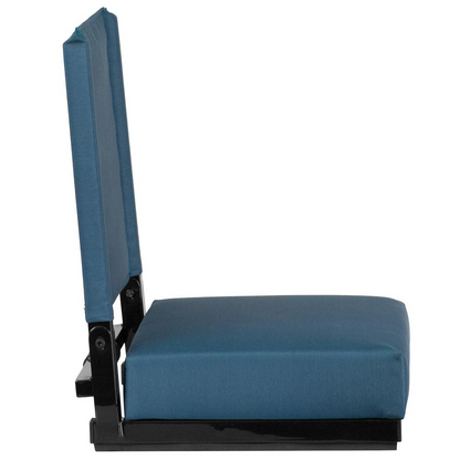 Grandstand Comfort Seats by Flash with 500 LB. Weight Capacity Lightweight Aluminum Frame and Ultra-Padded Seat in Teal