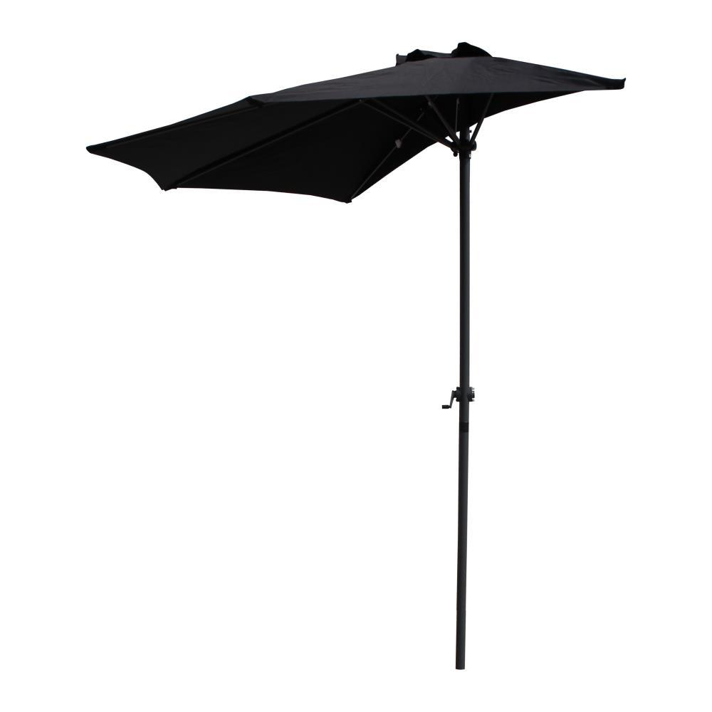 St. Kitts 9-Foot Half Round Vented Patio Wall Umbrella, Black