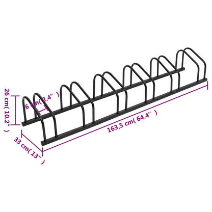 vidaXL Bike Rack for 6 Bikes Black Steel