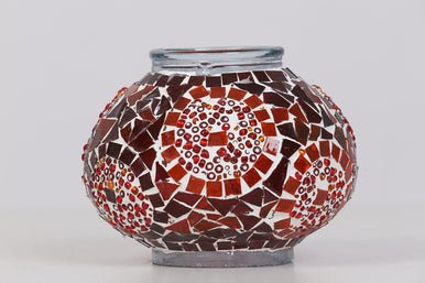 Turkish Mosaic Lamp Red Separated Circles Decorative Handmade Table Lamp - Unique Custom Moroccan Lamp Shades