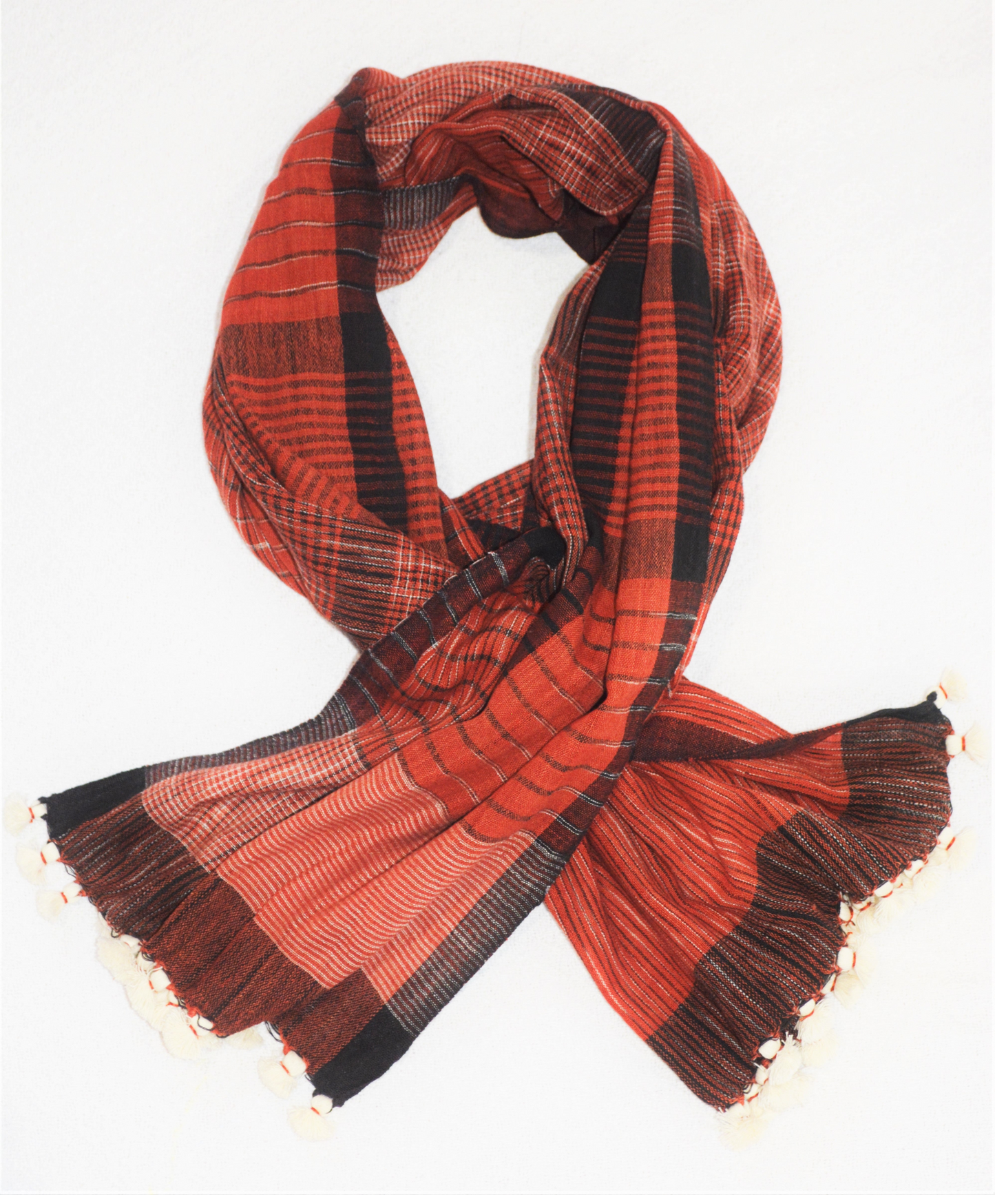 Hand woven cotton scarves