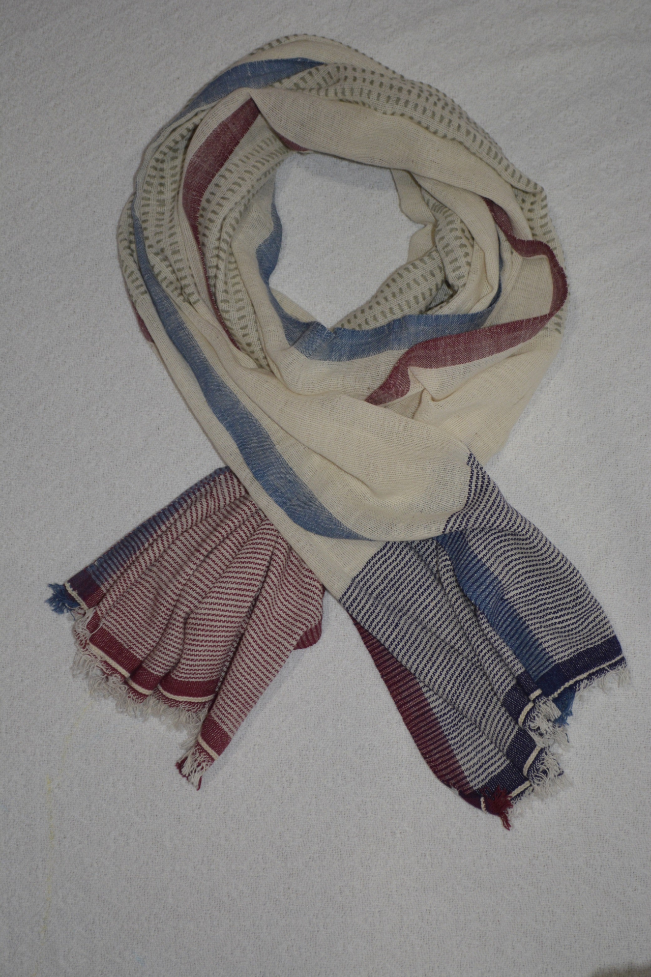 Hand woven cotton scarves