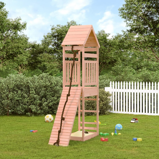 vidaXL Playhouse with Climbing Wall Solid Wood Douglas