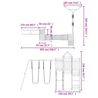 vidaXL Outdoor Playset Solid Wood Pine