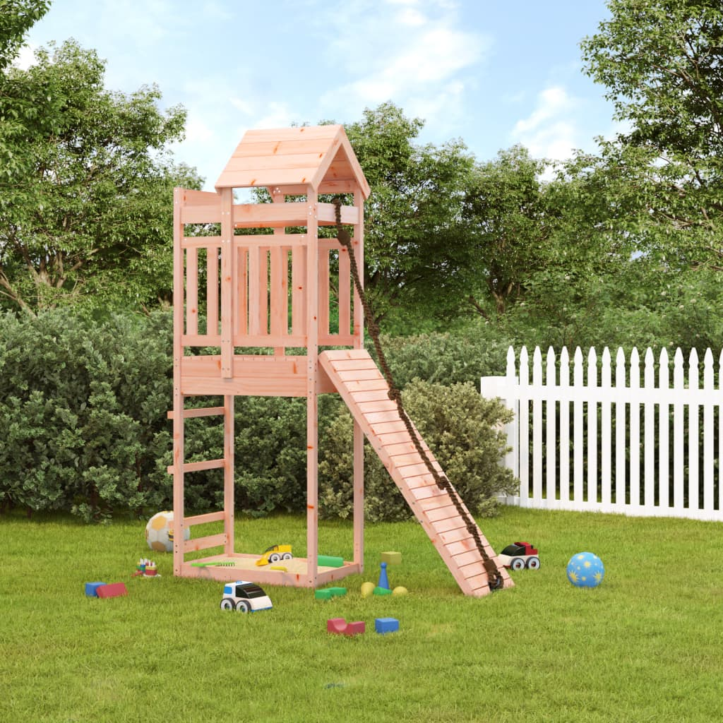 vidaXL Playhouse with Climbing Wall Solid Wood Douglas