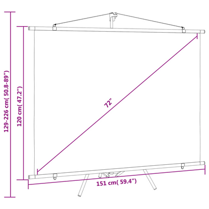 vidaXL Projection Screen with Tripod 72" 4:3