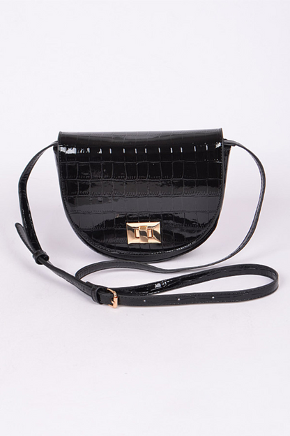 Patent Textured Crossbody Bag