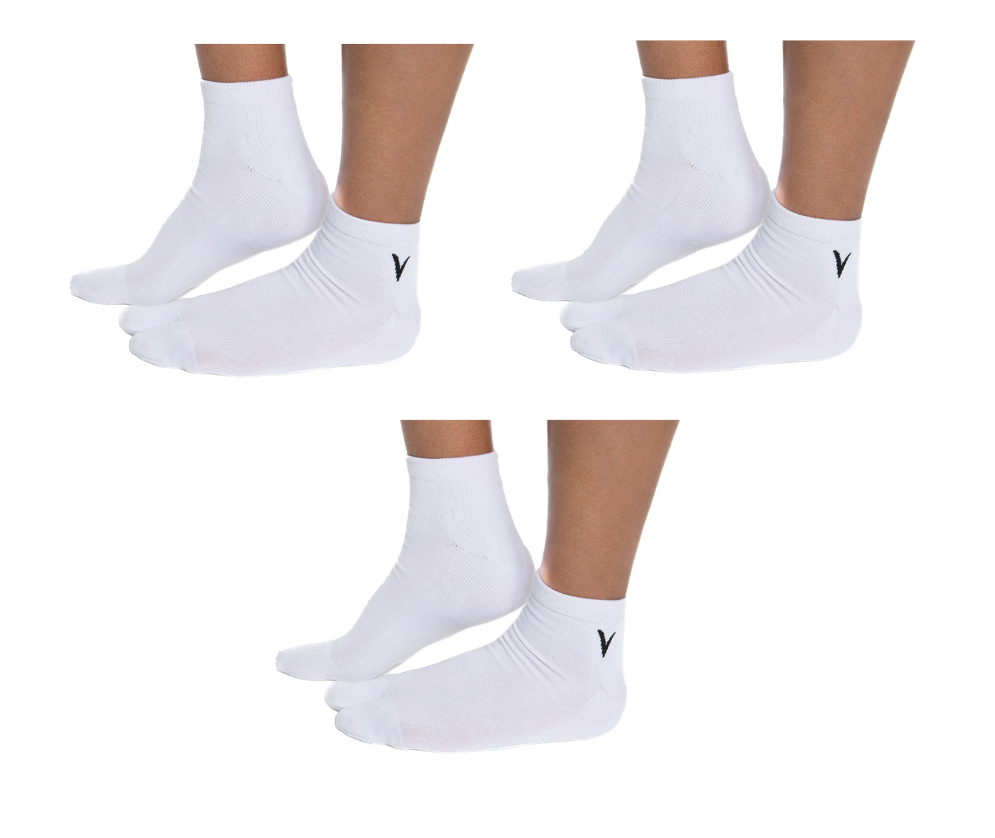 V-Toe Flip-Flop Socks Ankle Tabi 3 Pairs Thicker Comfy Warm Styles White Casual or Athletic