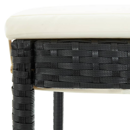 vidaXL Bar Stools with Cushions 6 pcs Black Poly Rattan