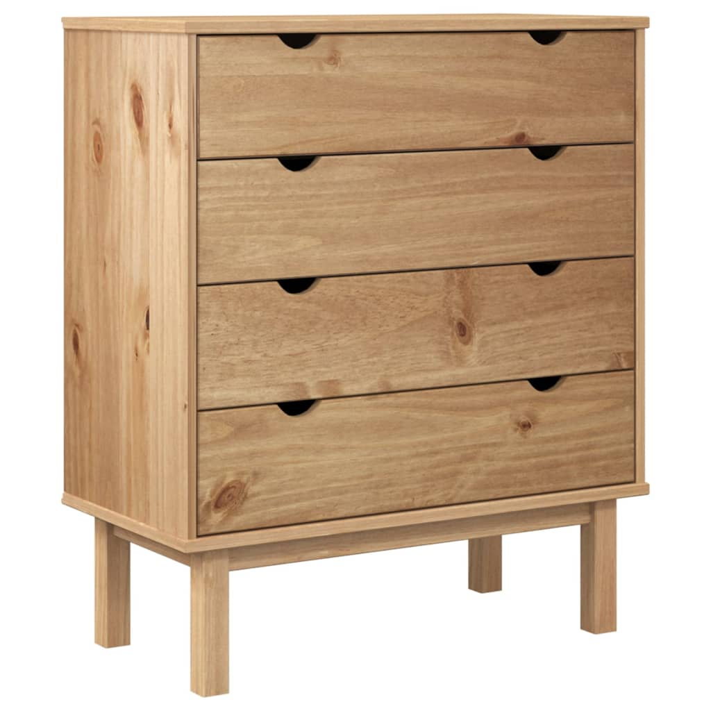 vidaXL Drawer Cabinet OTTA 30.1"x15.6"x35.4" Solid Wood Pine