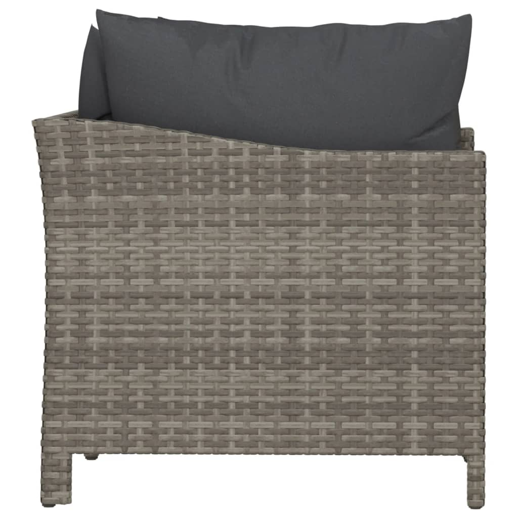 vidaXL 2 Piece Patio Lounge Set with Cushions Gray Poly Rattan