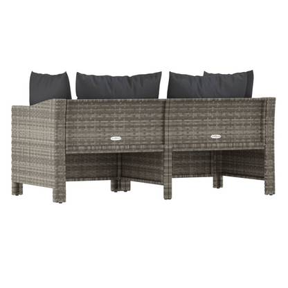 vidaXL 2 Piece Patio Lounge Set with Cushions Gray Poly Rattan