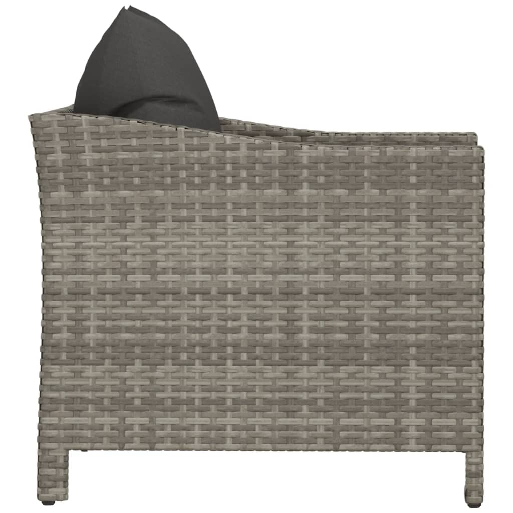 vidaXL Patio Armchair with Cushion Gray Poly Rattan