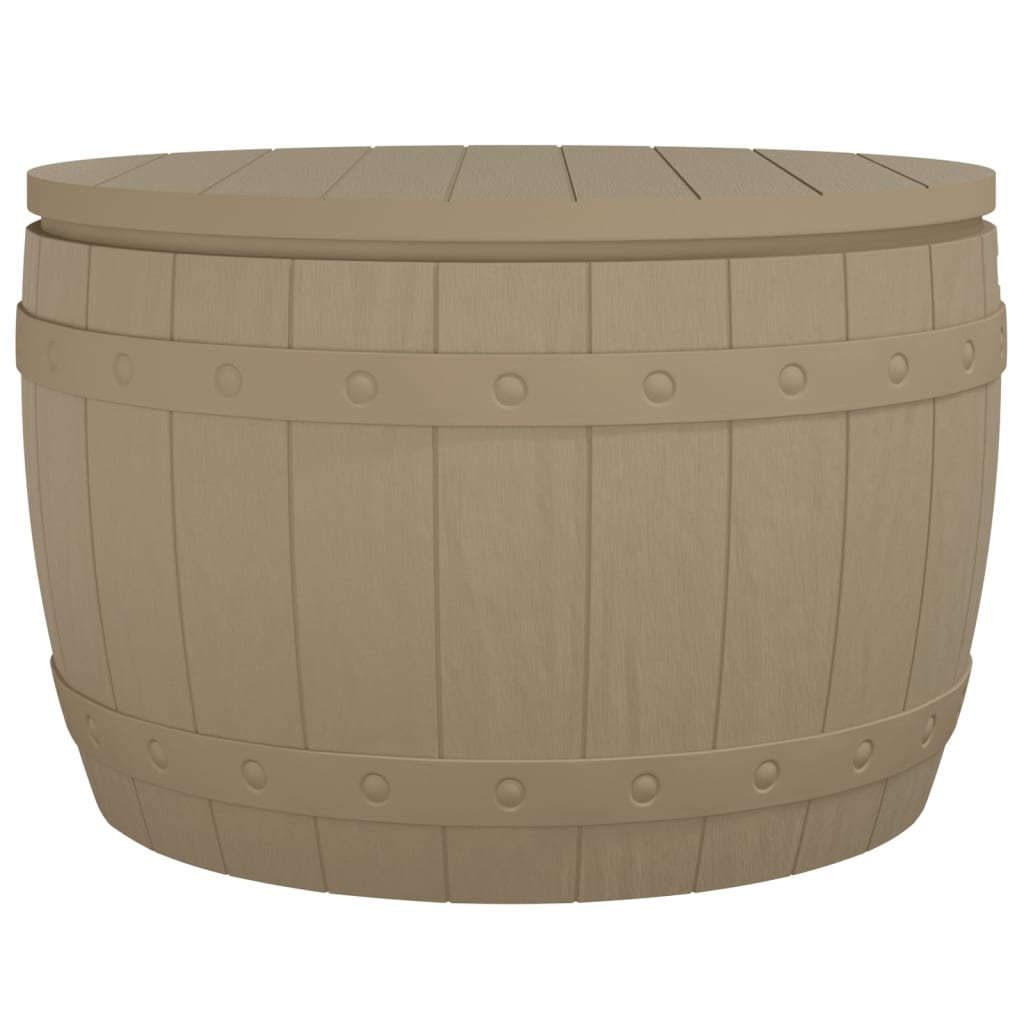 vidaXL 3-in-1 Patio Storage Box Light Brown Polypropylene