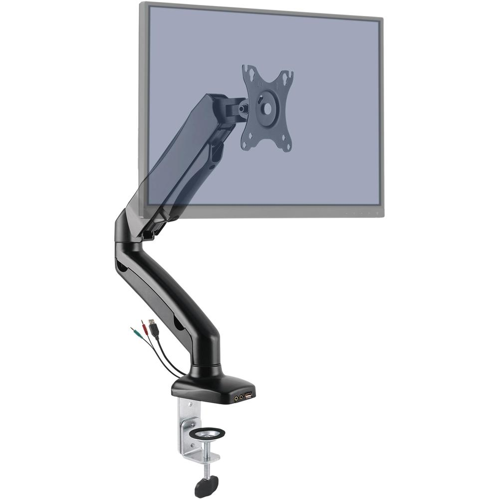 Lorell Mounting Arm for Monitor - Black - Height Adjustable - 1 Display(s) Supported - 14.30 lb Load Capacity - 75 x 75, 100 x 100 - 1 Each