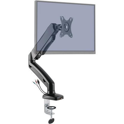 Lorell Mounting Arm for Monitor - Black - Height Adjustable - 1 Display(s) Supported - 14.30 lb Load Capacity - 75 x 75, 100 x 100 - 1 Each