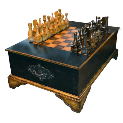 Ebony Chess Set Coffee Table