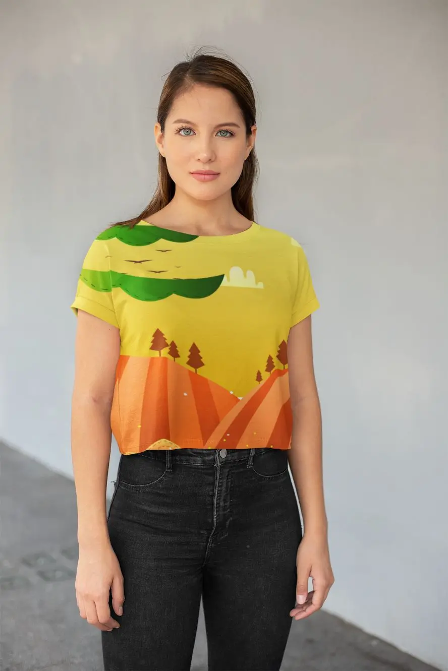 Vineyard3 All-Over Print Crop Tee