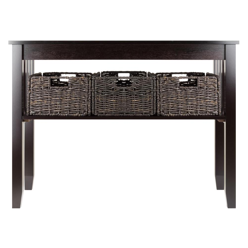 Morris Console Hall Table with 3 Foldable Baskets