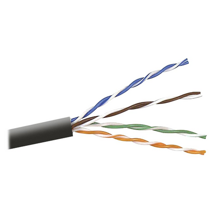 Belkin Category 6 Stranded Bulk Cable - 1000 ft Category 6 Network Cable for Network Device - First End: 1 x Bare Wire - Second End: 1 x Bare Wire - 1.2 Gbit/s - 24 AWG - Black - 1 Each