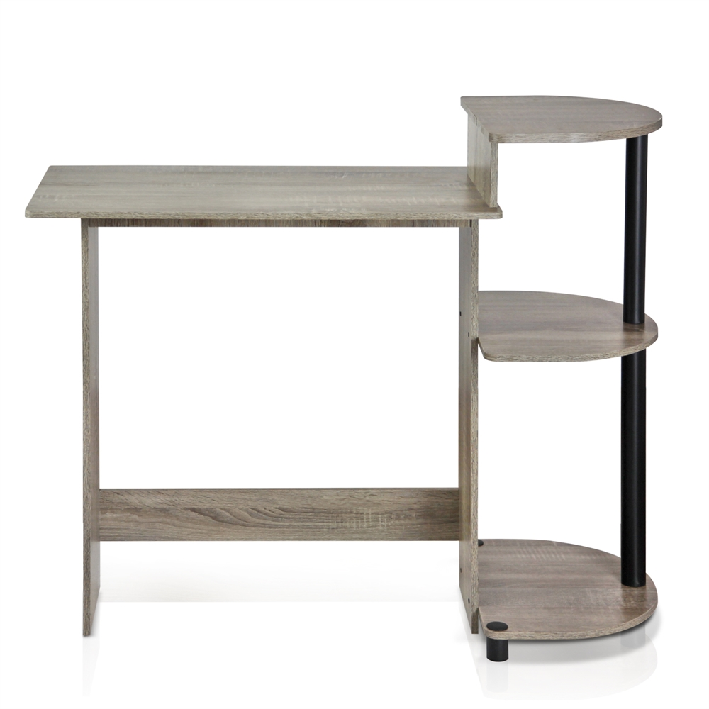 Compact Computer Desk, French Oak Grey/Black