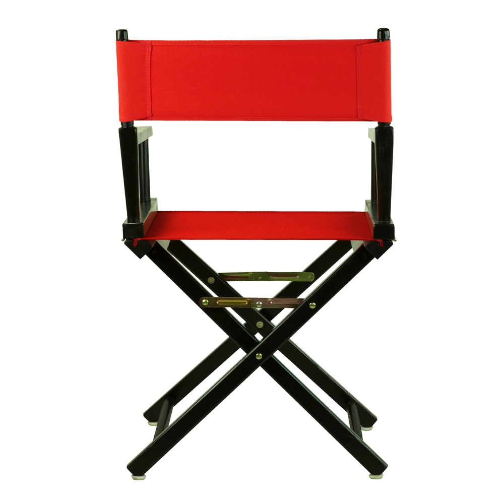 18" Director's Chair Black Frame-Red Canvas