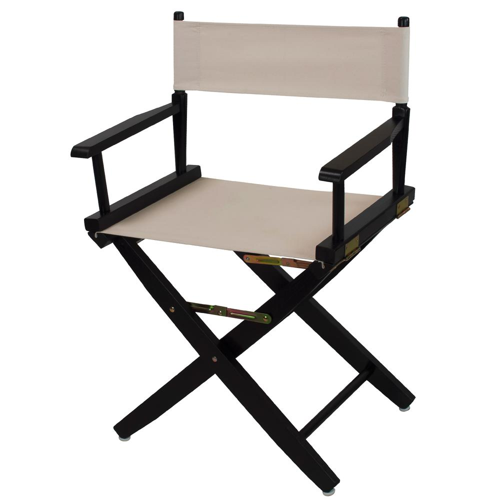 American Trails Extra-Wide Premium 18"  Directors Chair Black Frame W/Natural Color Cover