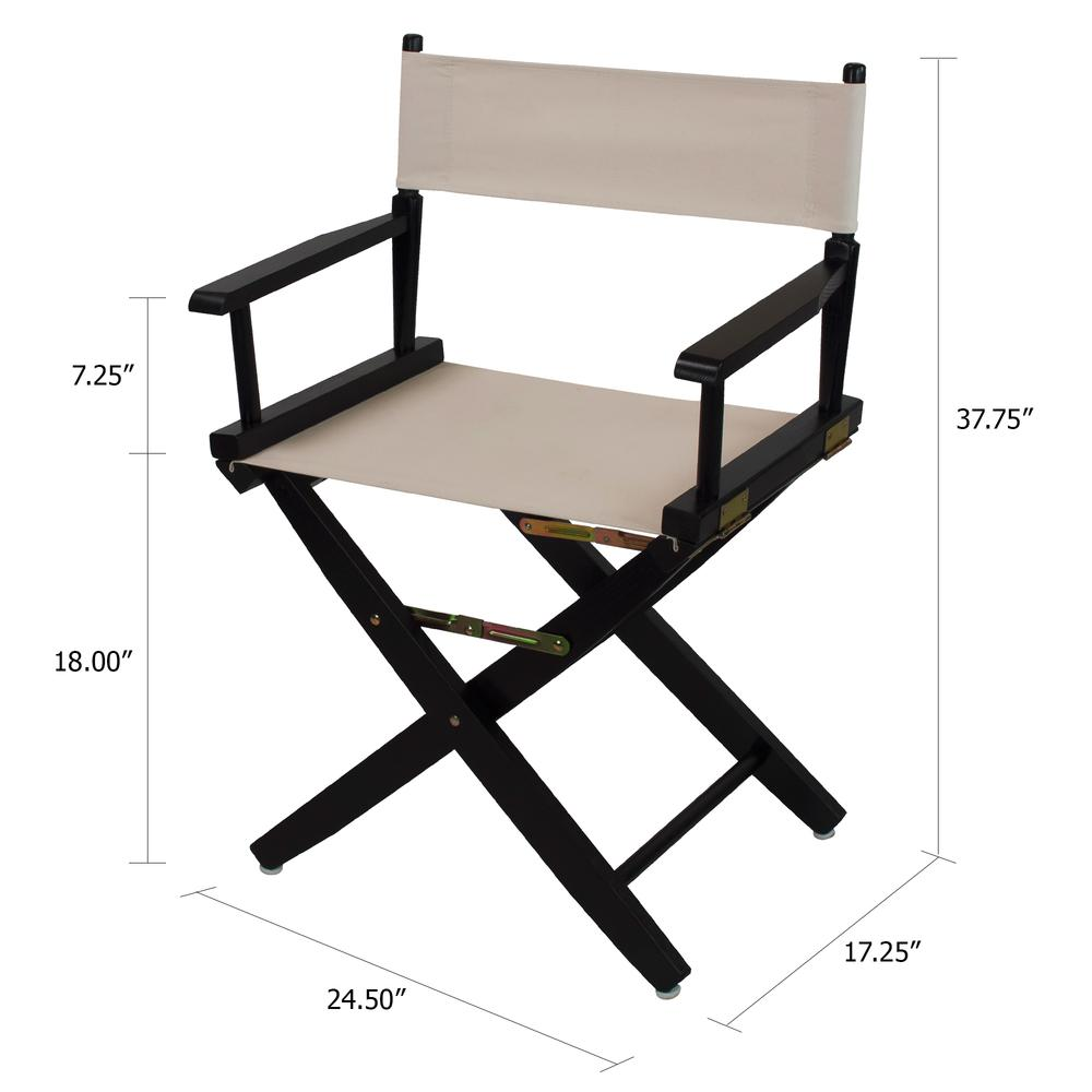 American Trails Extra-Wide Premium 18"  Directors Chair Black Frame W/Natural Color Cover