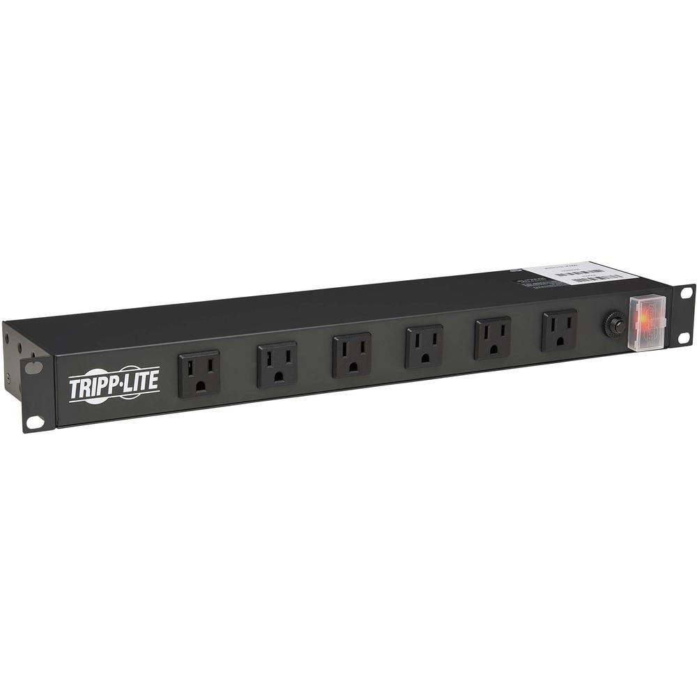 Tripp Lite Power Strip Rackmount Metal 120V 5-15R Right Angle 12 Outlet 1U - NEMA 5-15P - 12 NEMA 5-15R