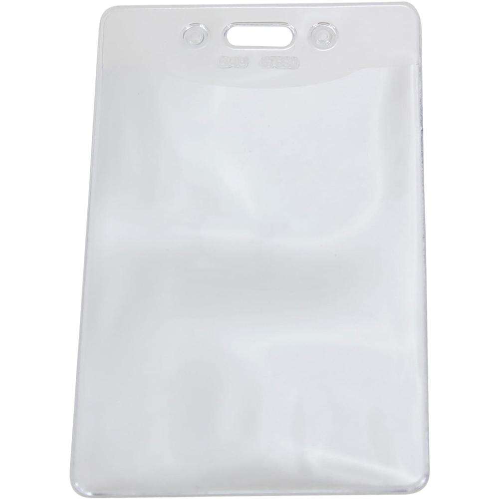 SICURIX Vertical ID Badge Holder - 3.9" x 3.6" x - Vinyl - 50 / Pack - Clear