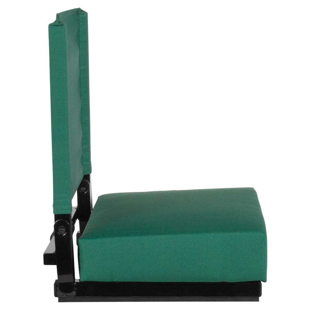 Grandstand Comfort Seats by Flash with 500 LB. Weight Capacity Lightweight Aluminum Frame and Ultra-Padded Seat in Hunter Green