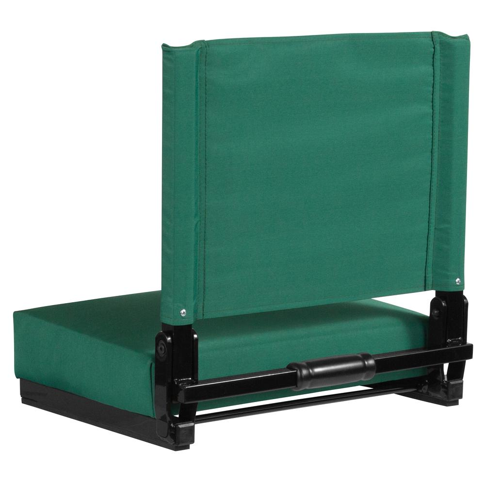 Grandstand Comfort Seats by Flash with 500 LB. Weight Capacity Lightweight Aluminum Frame and Ultra-Padded Seat in Hunter Green