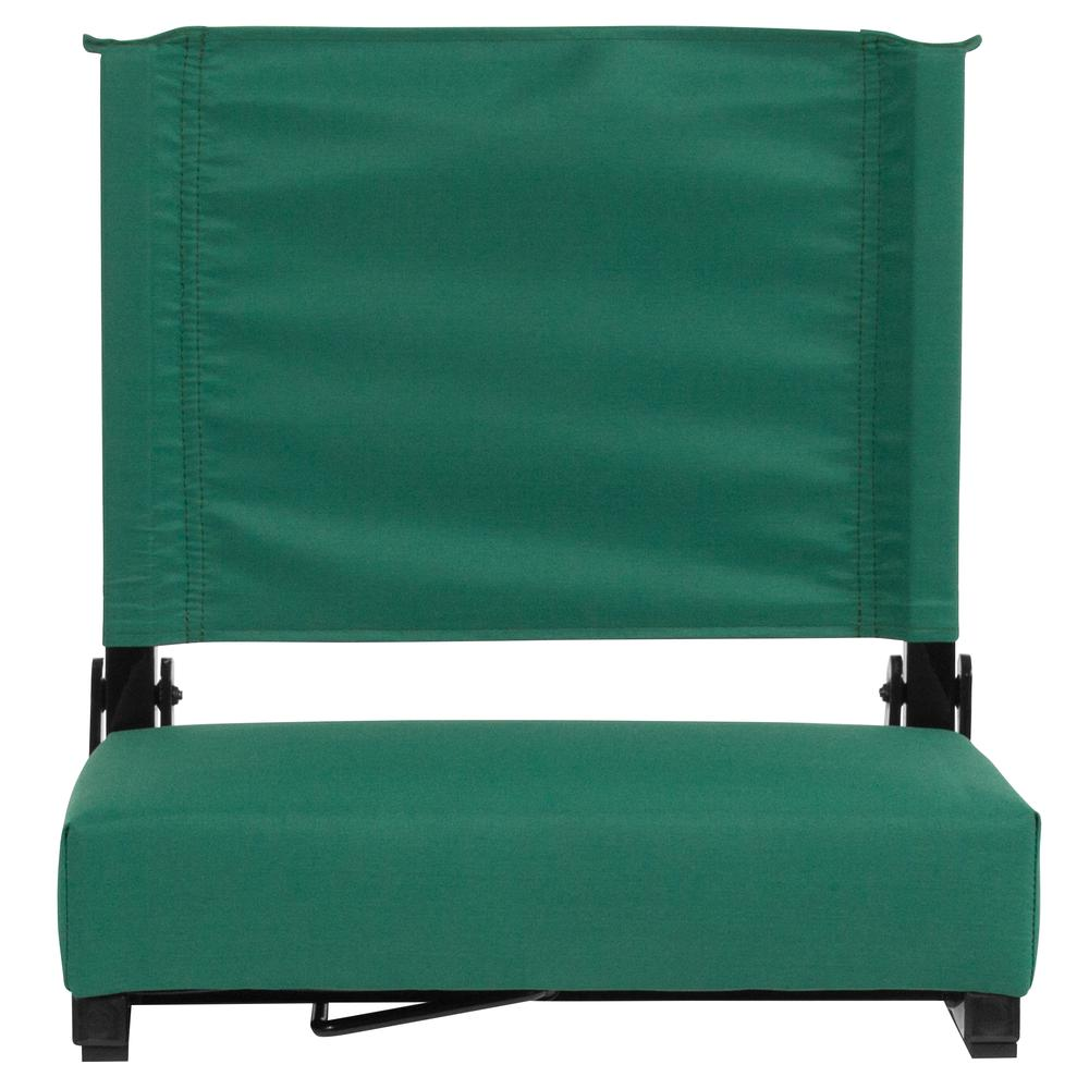 Grandstand Comfort Seats by Flash with 500 LB. Weight Capacity Lightweight Aluminum Frame and Ultra-Padded Seat in Hunter Green