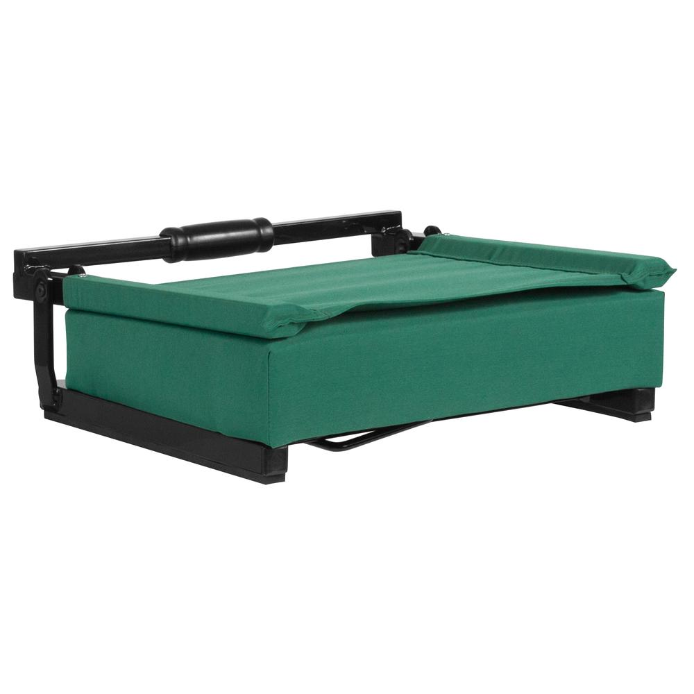 Grandstand Comfort Seats by Flash with 500 LB. Weight Capacity Lightweight Aluminum Frame and Ultra-Padded Seat in Hunter Green