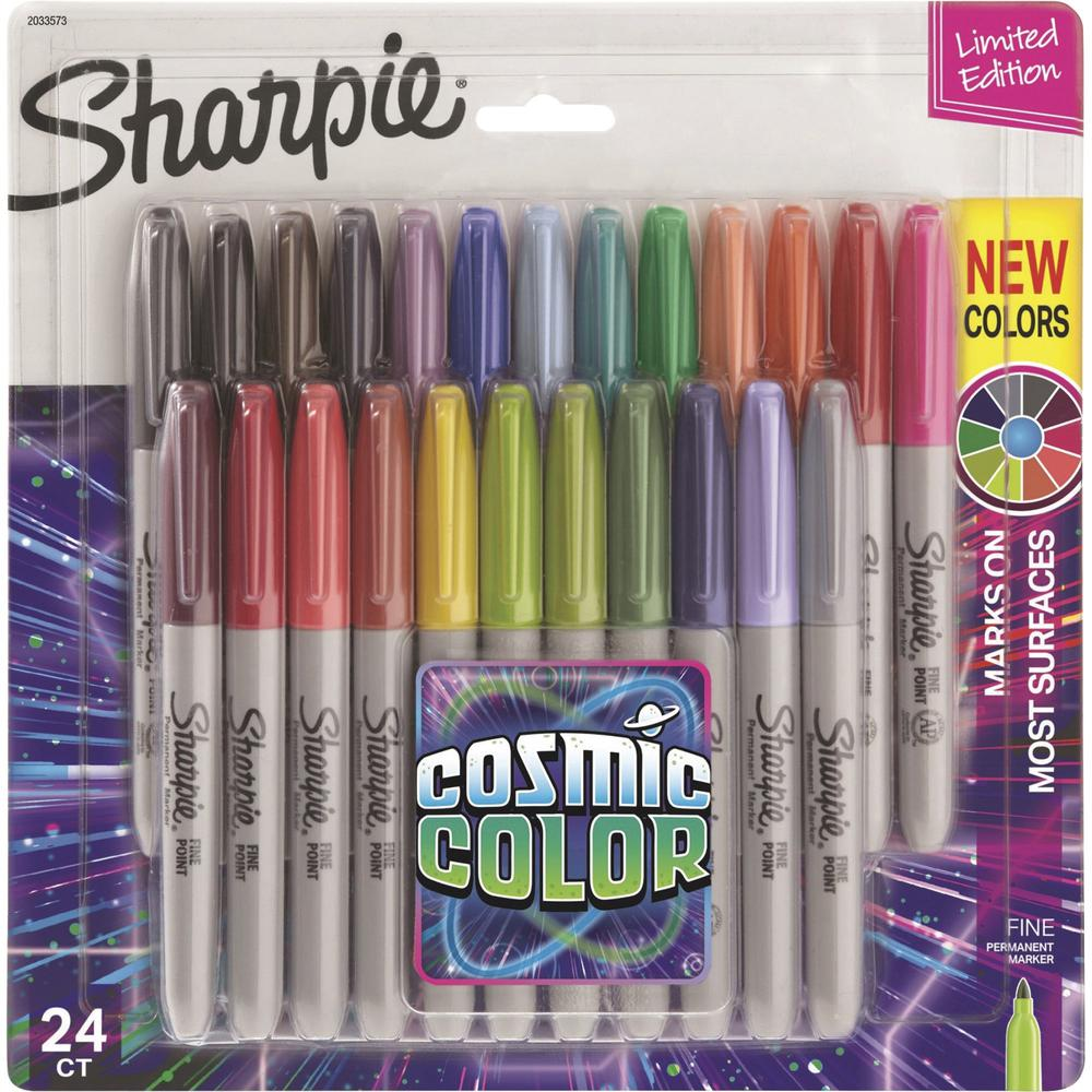 Sharpie Cosmic Color Permanent Markers - Fine Pen Point - 24 / Set