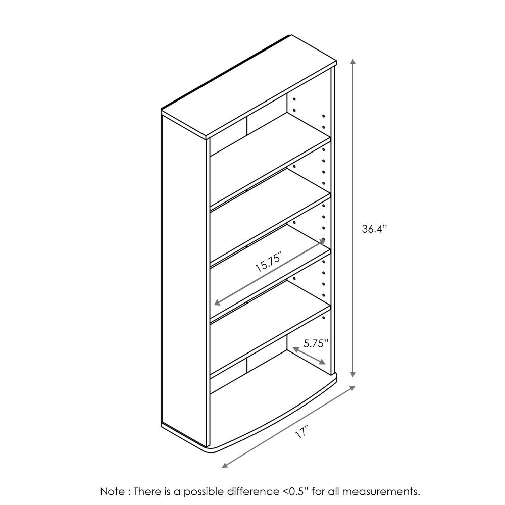 Furinno JAYA 4-Tier Multimedia Storage Tower, Espresso