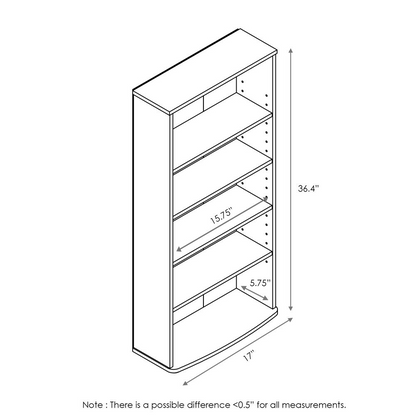 Furinno JAYA 4-Tier Multimedia Storage Tower, Espresso