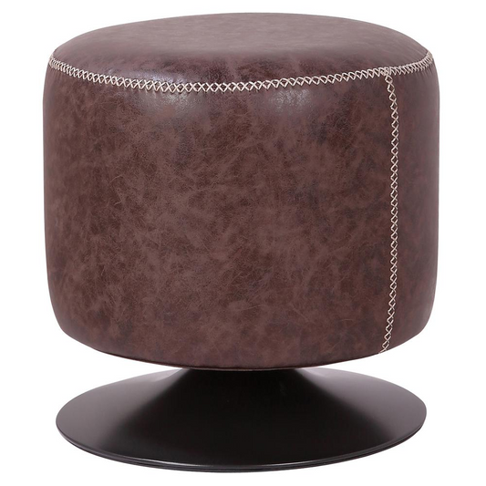 Gaia PU Leather Round Ottoman