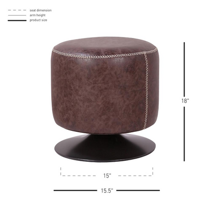 Gaia PU Leather Round Ottoman