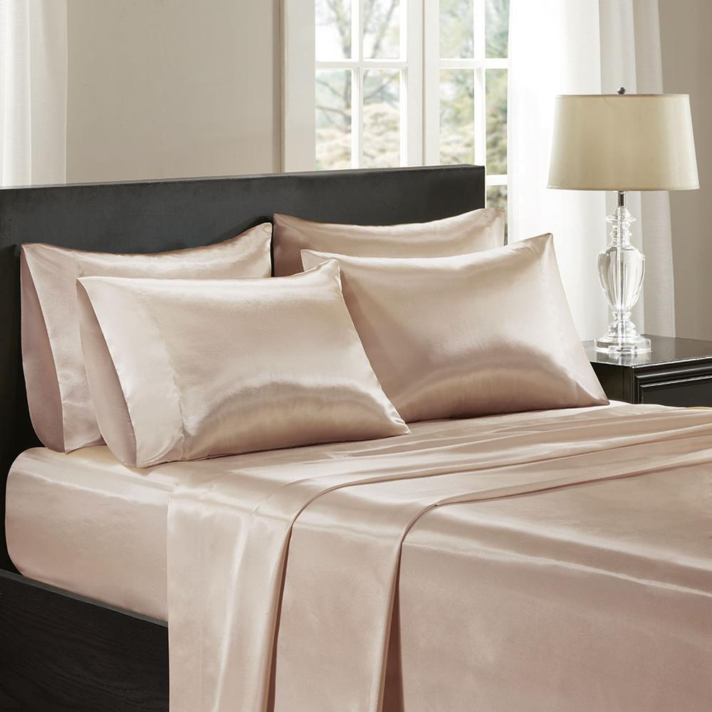 100% polyester Satin 6pcs Sheet Set,MPE20-772