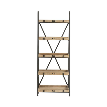 Crestview Collection Voyager Metal and Wood Tiered Etagere