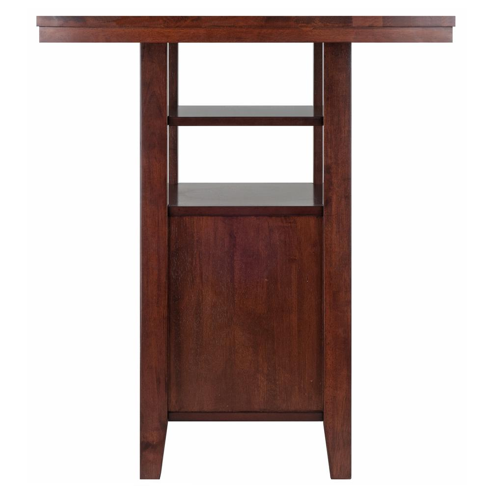 Albany High Table with Cabinet and Shelf in Walnut Finish