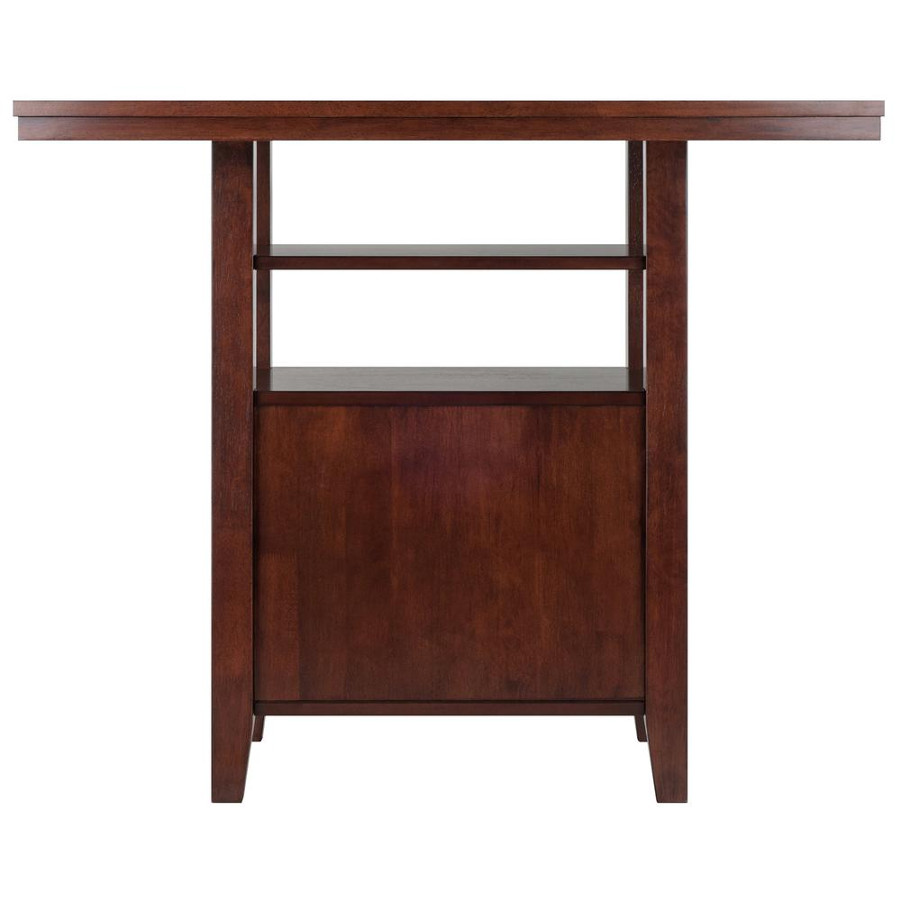 Albany High Table with Cabinet and Shelf in Walnut Finish