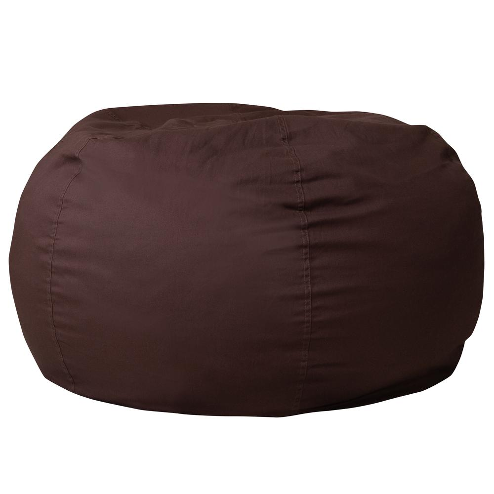 Oversized Solid Brown Bean Bag Chair for Kids and Adults