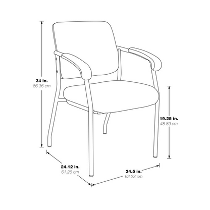 Visitor’s Chair Black Frame Padded Arms, 83710B-231