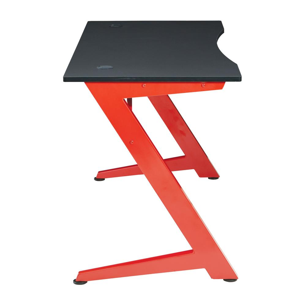 Beta Battlestation Gaming Desk with Black Carbon Top and Matt Red Legs, BET25-RD