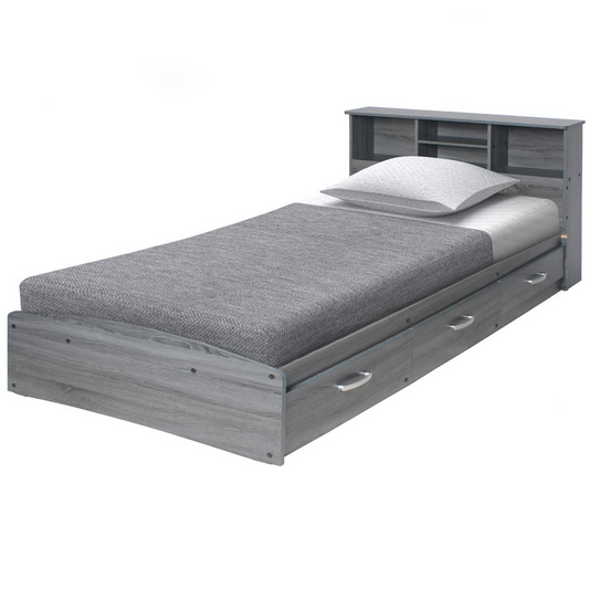 Better Home Products California Wooden Full Captains Bed in Gray