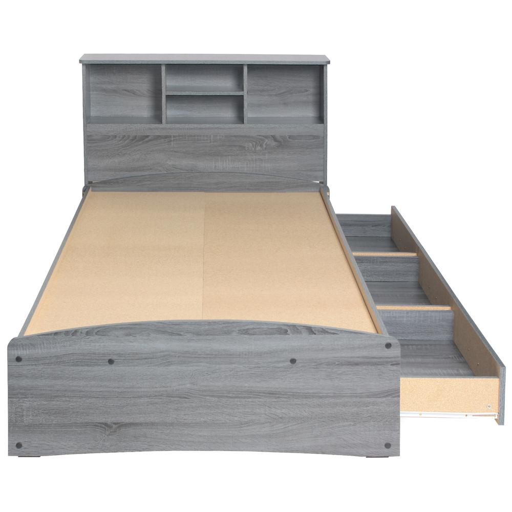 Better Home Products California Wooden Full Captains Bed in Gray