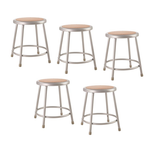 (5 Pack) NPS® 18" Heavy Duty Steel Stool, Grey